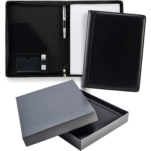 A4 Zipped Ascot Leather Conference Folder