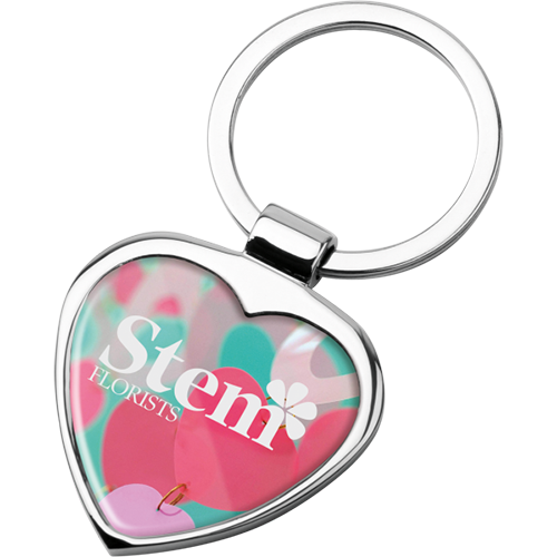 Amore Heart Shaped Metal Keyring